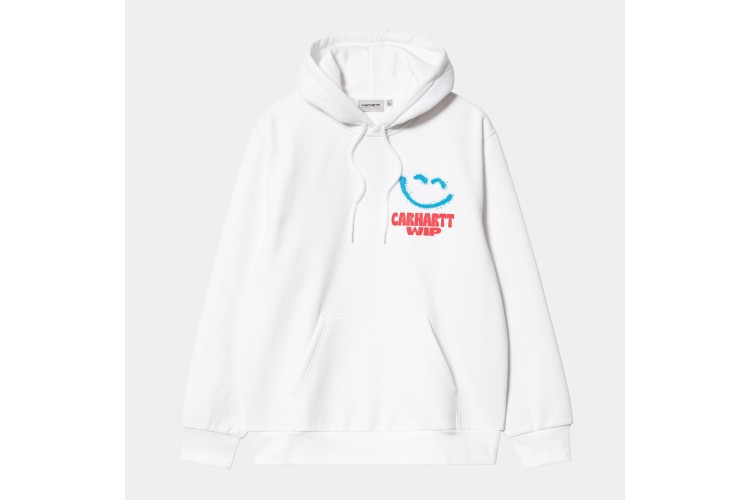 Carhartt WIP Hooded Happy Script Sweatshirt White