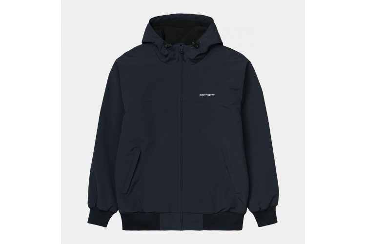 Carhartt WIP Hooded Sail Nylon Supplex Jacket Dark Navy / White