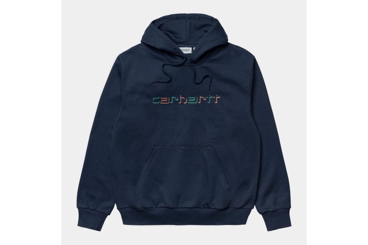 Carhartt WIP Hooded Shadow Script Sweatshirt Blue