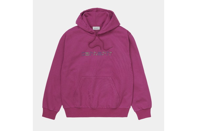 Carhartt WIP Hooded Shadow Script Sweatshirt Tulip Pink