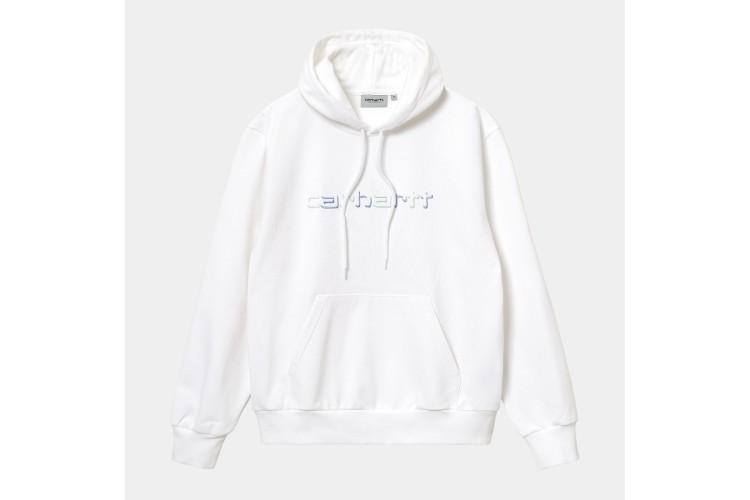 Carhartt WIP Hooded Shadow Script Sweatshirt White