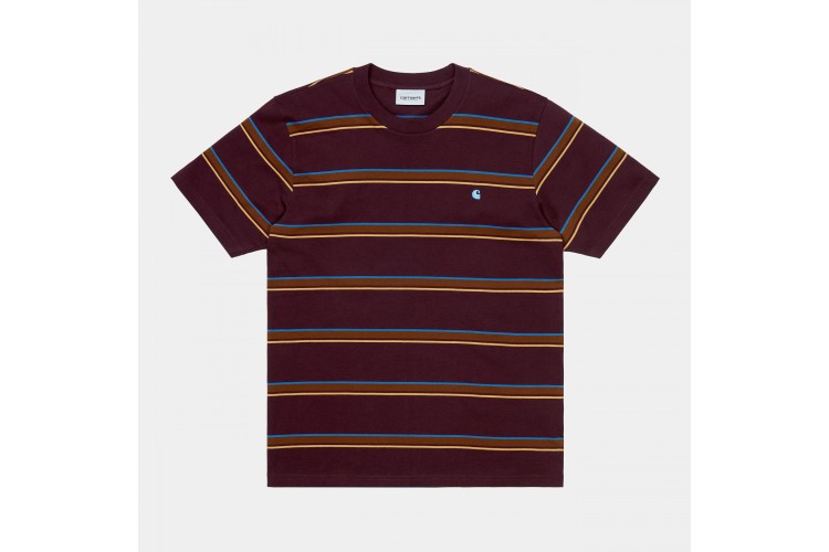 Carhartt WIP Kent Sripe T-Shirt Wine