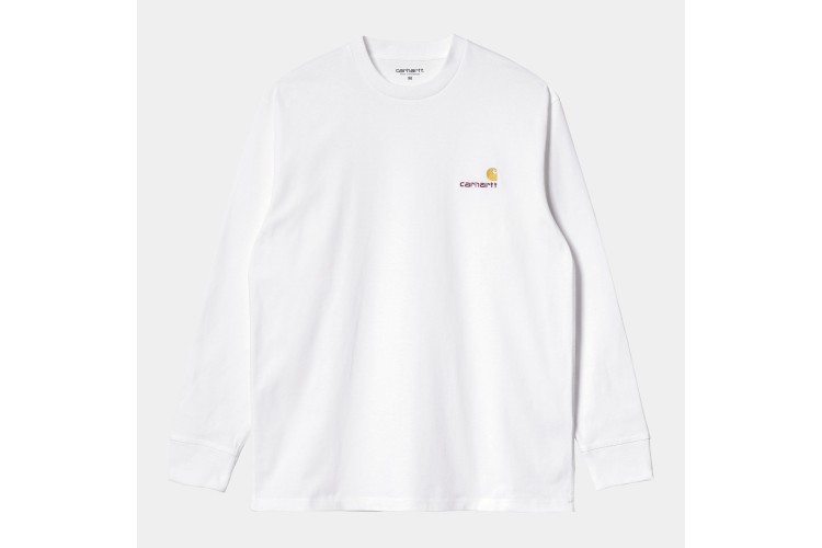Carhartt WIP L/S American Script T-Shirt White