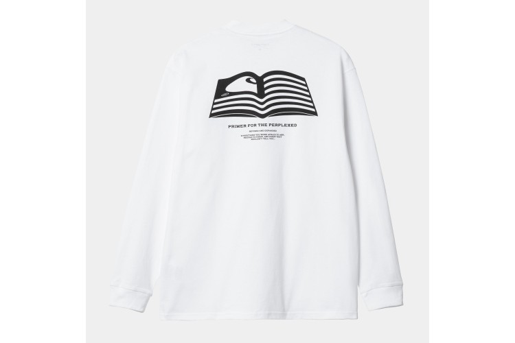 Carhartt WIP L/S Book State T-Shirt White / Black