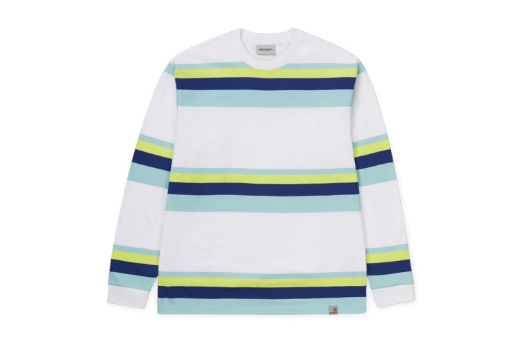 Carhartt Wip L/S Huntington T-Shirt White / Blue