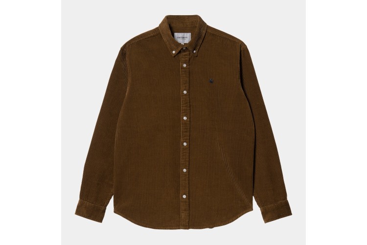 Carhartt WIP Madison Long Sleeved Cord Shirt Tawny Brown / Black