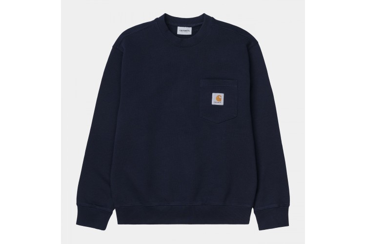 Carhartt WIP Pocket Crew Sweatshirt Dark Navy Blue