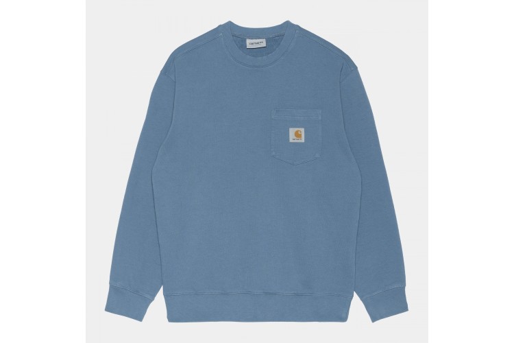 Carhartt WIP Pocket Crew Sweatshirt Icesheet Blue