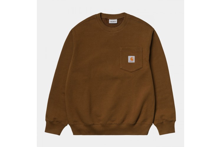 Carhartt WIP Pocket Crew Sweatshirt Tawny Brown