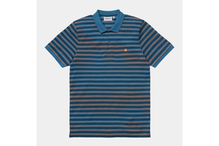 Carhartt WIP S/S Akron Polo Shore Blue