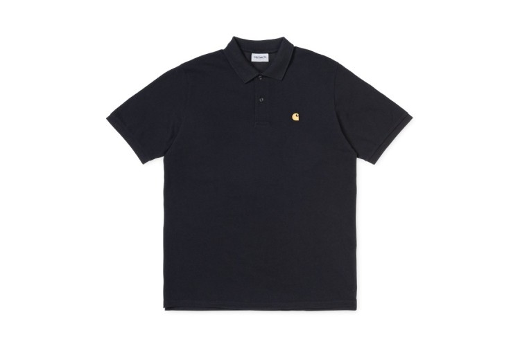 Carhartt Wip S/S Chase Pique Polo Shirt Black / Gold