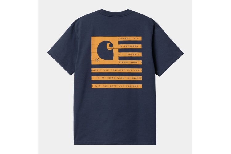 Carhartt WIP S/S Label State Flag T-Shirt Enzian Blue / Ochre