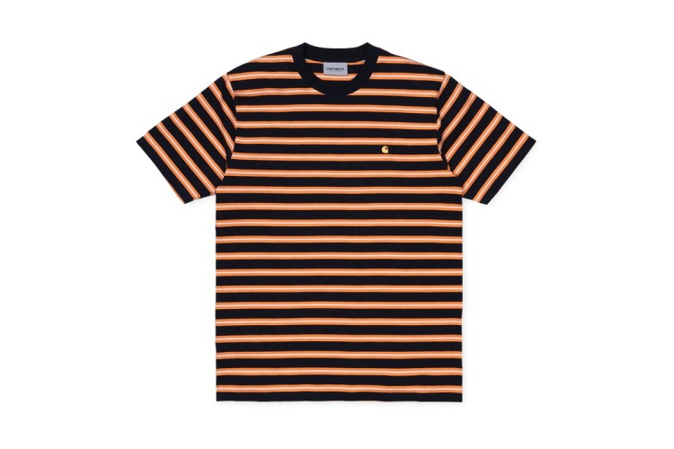 Carhartt Wip S/S Oakland T-Shirt Dark Navy / Pop Orange