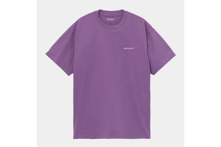 Carhartt WIP S/S Script Embroidery T-Shirt Aster Purple / White
