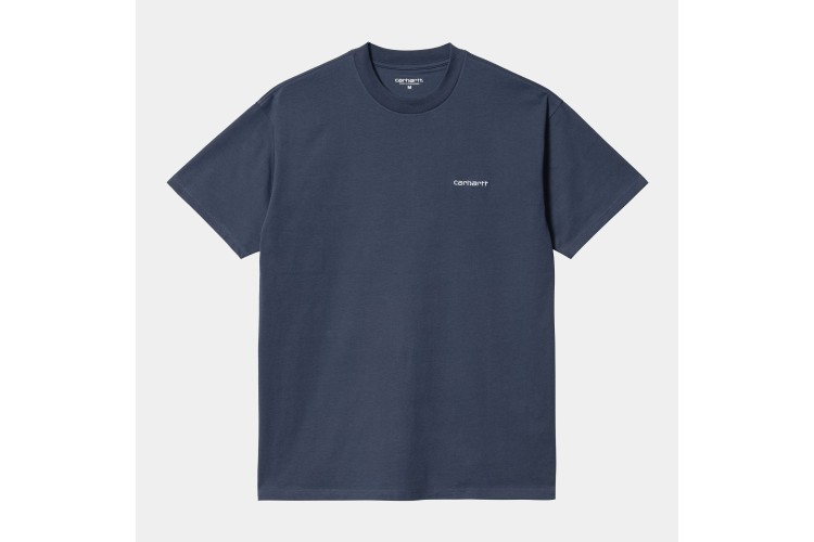 Carhartt WIP S/S Script Embroidery T-Shirt Enzian Blue / White