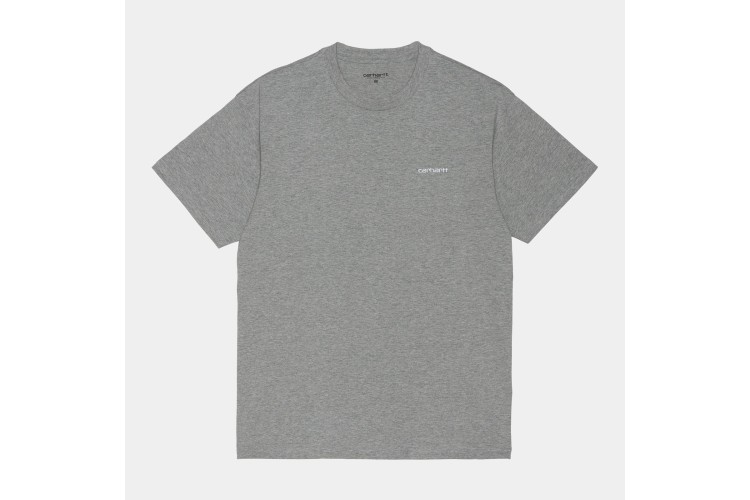 Carhartt WIP S/S Script Embroidery T-Shirt Grey Heather / White