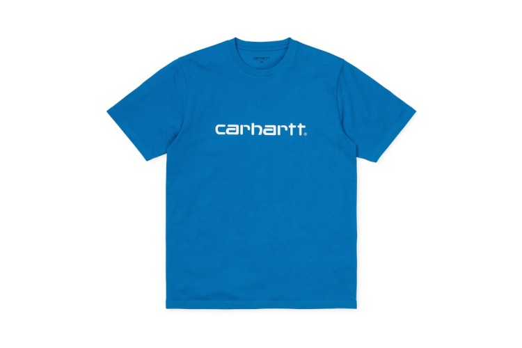 Carhartt Wip S/S Script T-Shirt Azzuro Blue / White