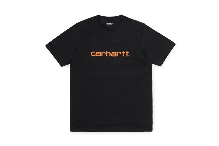 Carhartt Wip S/S Script T-Shirt Dark Navy / Pop Orange