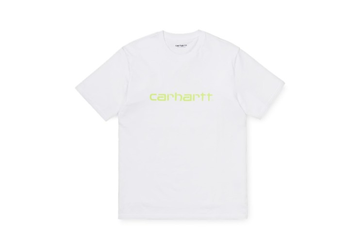 Carhartt Wip S/S Script T-Shirt White / Lime