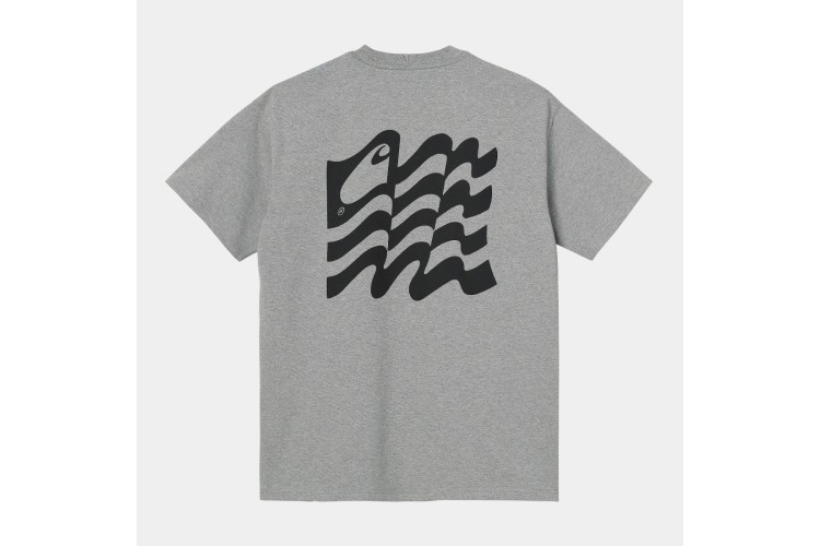 Carhartt WIP S/S Wavy State T-Shirt Grey Heather / Black