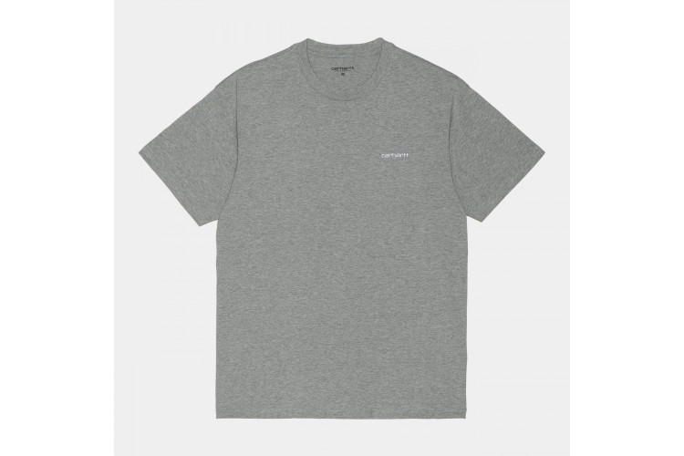 Carhartt WIP Script Chest Embroidery T-Shirt Grey Heather / White