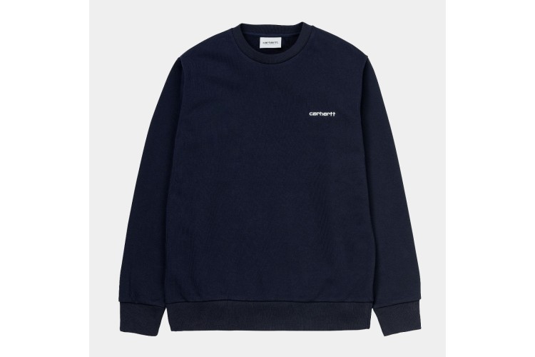 Carhartt WIP Script Embroidery Sweatshirt Dark Navy / White