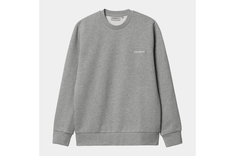 Carhartt WIP Script Embroidery Sweatshirt Grey Heather / White