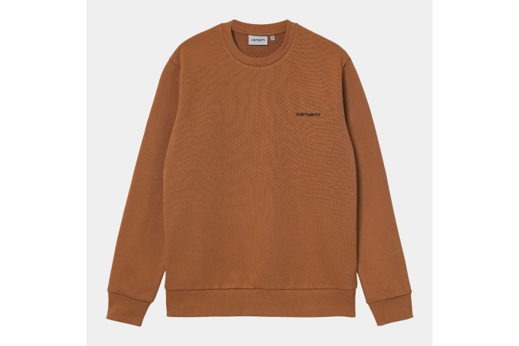 Carhartt WIP Script Embroidery Sweatshirt Rum Orange / Black