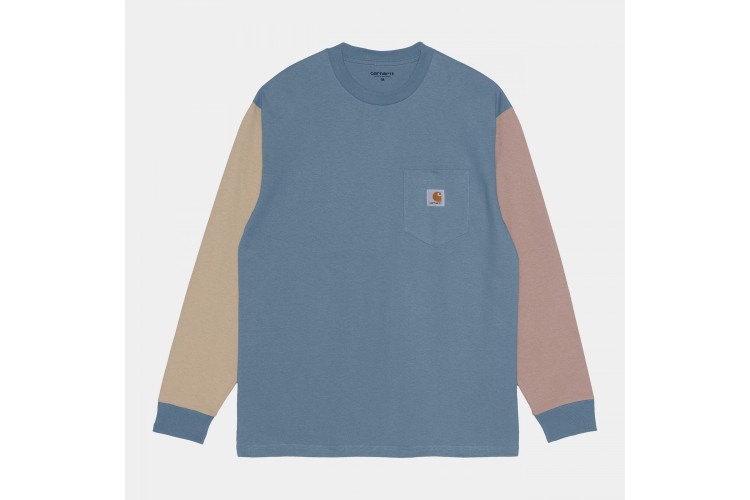 Carhartt WIP Triple Pocket Long Sleeved T-Shirt Icesheet Blue / Wall
