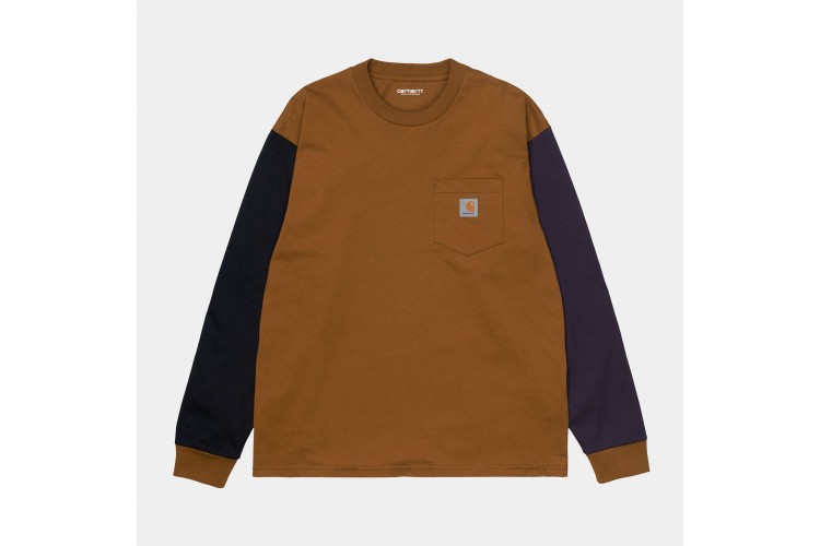 Carhartt WIP Triple Pocket Long Sleeved T-Shirt Tawny Brown / Black