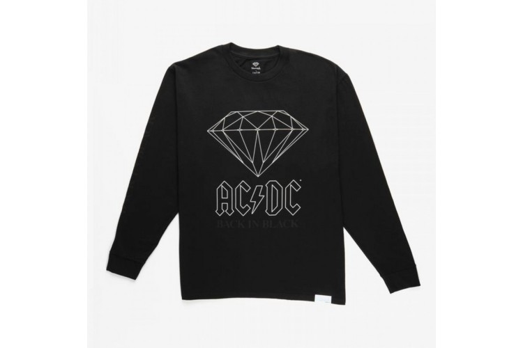 Diamond x ACDC Back In Black Long Sleeve T-Shirt Black