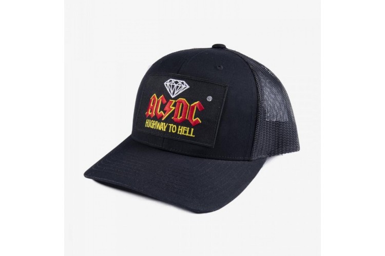 Diamond x ACDC Highway To Hell Trucker Hat Black