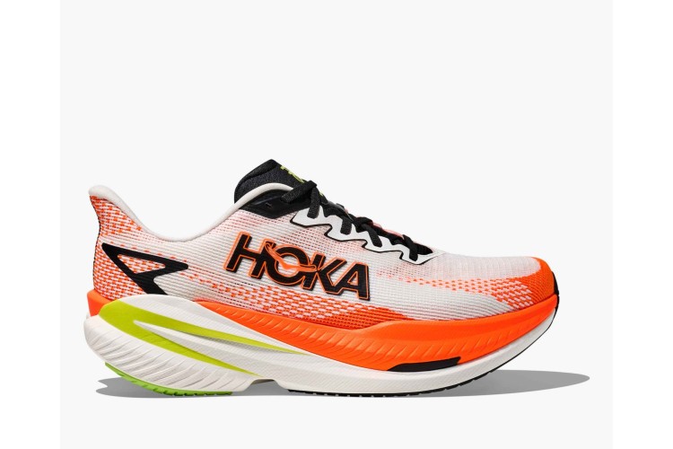 Hoka Mach X3 White / Neon Tangerine