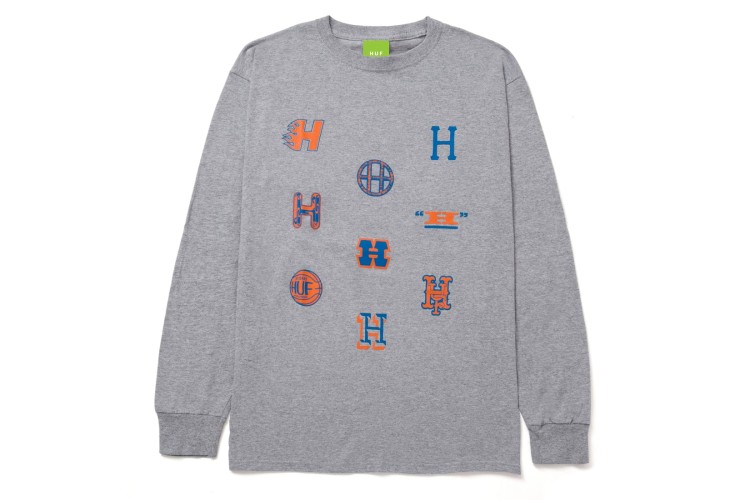 HUF Allstar Team Long Sleeve T-Shirt Grey