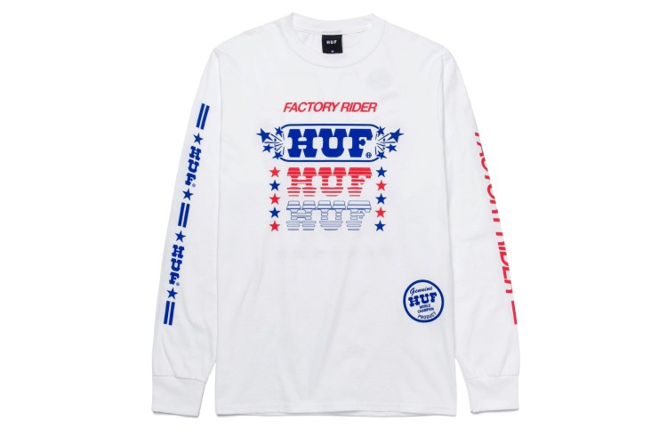 HUF Factory Rider Long Sleeve T-Shirt White