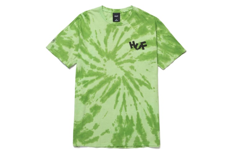 HUF HAZE Brush Tie Dye T-Shirt Lime Green