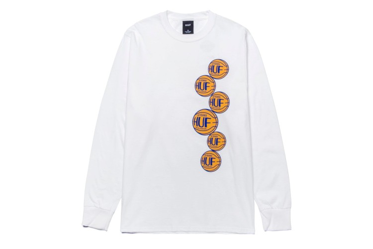 HUF Real Baller Long Sleeve T-Shirt White