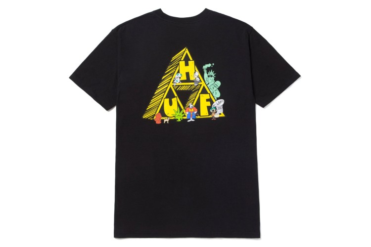 HUF Saturday Morning Triple Triangle T-Shirt Black