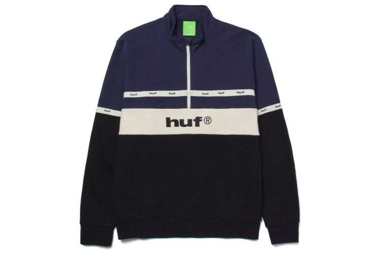 HUF Taped 1/4 Zip Fleece Black