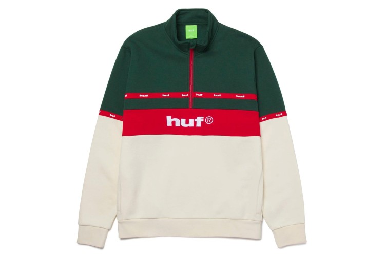 HUF Taped 1/4 Zip Fleece Off White