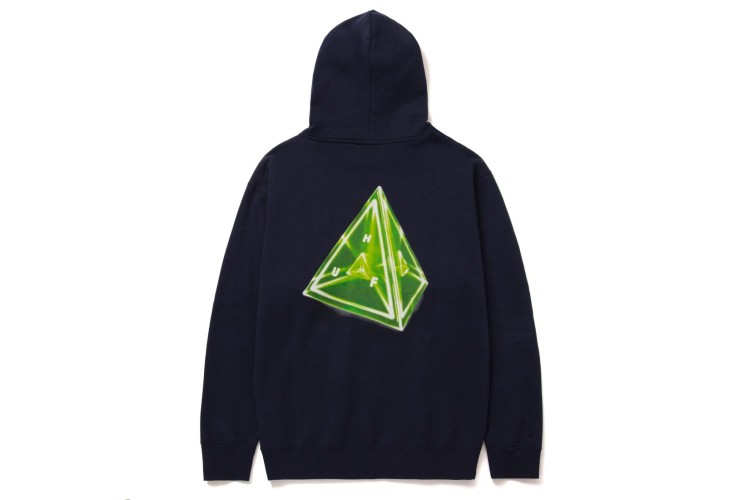 HUF Tesseract Triple Triangle Hoodie Navy Blue