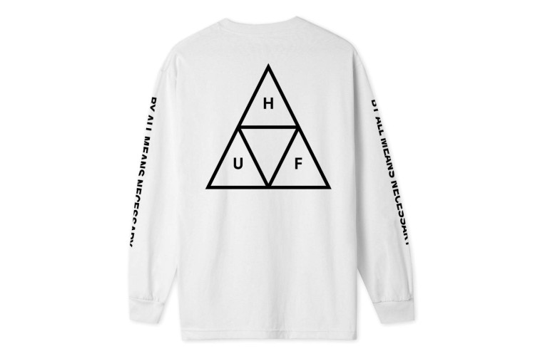 HUF Triple Triangle Long Sleeve T-Shirt White