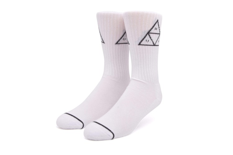 HUF Triple Triangle Crew Socks White