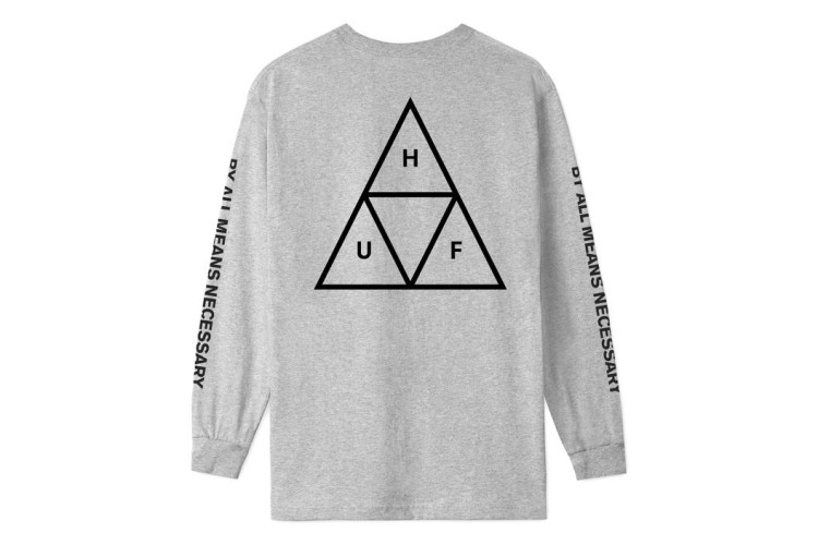 HUF Triple Triangle Long Sleeve T-Shirt Grey