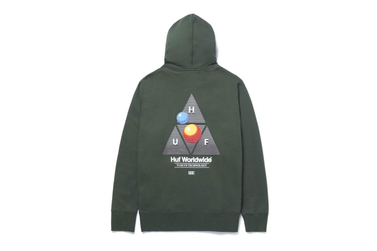 HUF Video Format Triple Triangle Hoodie Green