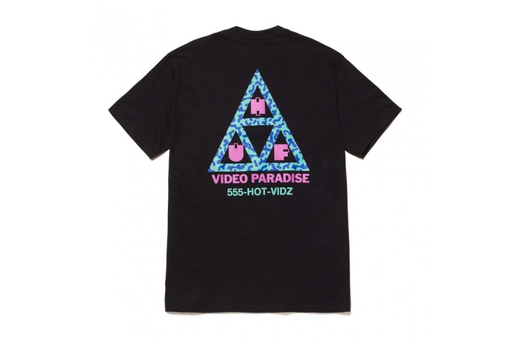 HUF Video Paradise Triple Triangle T-Shirt Black