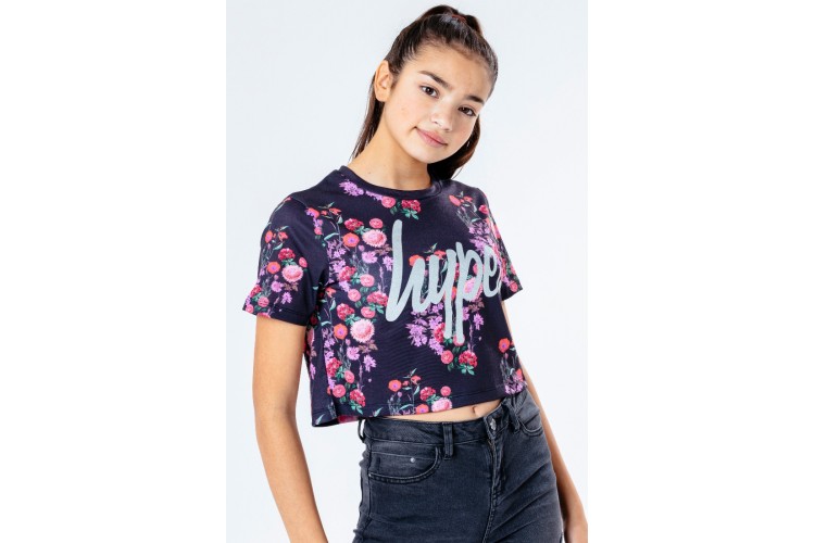 Hype Ditsy Floral Kids Cropped T-Shirt