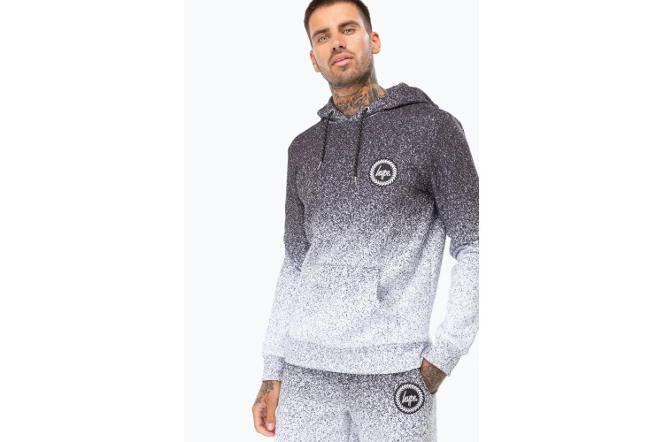 Hype Speckle Fade Pop Over Hoodie Black / White