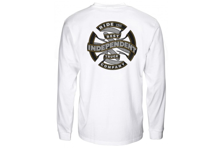 Independent Ribbon Long Sleeve T-Shirt White