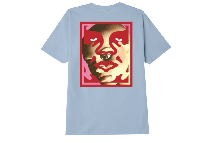 OBEY Double Face Classic T-Shirt Good Grey Blue